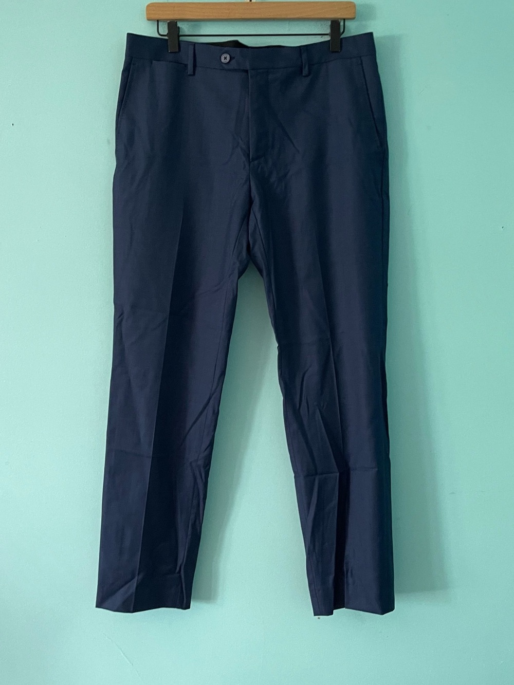 Boggi Milano B Aria Wool Blue Trousers Dress Pants IT50 W33 Italy Wedding Party